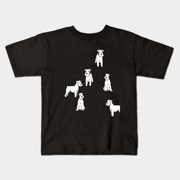 German Dog White Silhouette Art Print  #3 Kids T-Shirt by FredGarden8